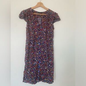 Woven short sleeve button down mini dress